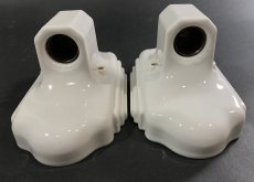 画像7: 1930's "PAIR" Art Deco Porcelain Candle Lamp (7)