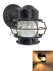 画像1: 1940's "Black Shabby" Caged Porch Lamp (1)