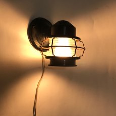 画像6: 1940's "Black Shabby" Caged Porch Lamp (6)