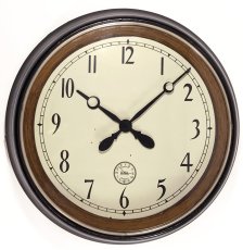 画像2: 1920's "Black＆Wood" Large Gallery Wall Clock  (2)