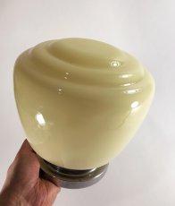 画像5:  1930-40's German-Deco "Beehive" Glass Ceiling Light  (5)