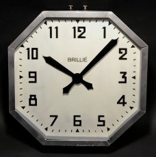 画像1: 1940-50's French Art Déco "BRILLIE" Wall Clock  【特大です】 (1)