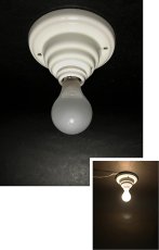 画像1: 1930-40's Art Deco Porcelain "Bare Bulb" Light (1)