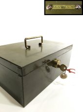 画像1: 1930-40's "ASCO NEW YORK" Steel Cash Box with Key (1)