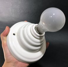 画像6: 1930-40's Art Deco Porcelain "Bare Bulb" Light (6)
