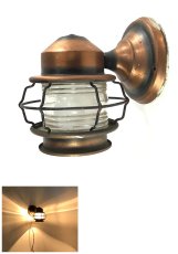 画像1: 1940's "Caged" Brass Porch Lamp  (1)