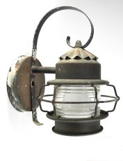 画像2: 1930's "Shabby" Caged Porch Lamp  (2)