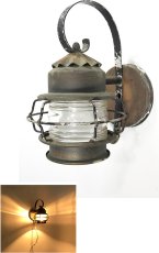 画像1: 1930's "Shabby" Caged Porch Lamp  (1)