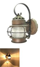 画像1: 1930's "Shabby" Caged Porch Lamp  (1)