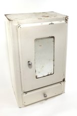 画像1: 1940-50's French "Shabby" Steel Bathroom Medicine Cabinet (1)