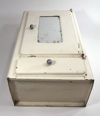 画像6: 1940-50's French "Shabby" Steel Bathroom Medicine Cabinet (6)