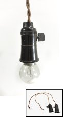 画像1: 1950-60's "Bare bulb" Bakelite Pendant Lamp【B22】 (1)