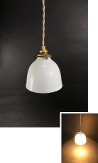 画像1: 1930-40's Art Deco "Milk Glass Shade" Pendant Lamp (1)