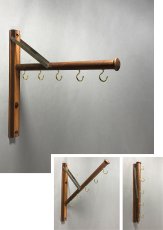 画像1: 1920's  "Wood＆Seel" Wall Mount Folding Hanger Rack (1)