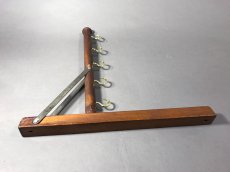 画像2: 1920's  "Wood＆Seel" Wall Mount Folding Hanger Rack (2)