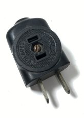 画像1: 1920-30's Black Electric Plug with 2-Outlets (1)