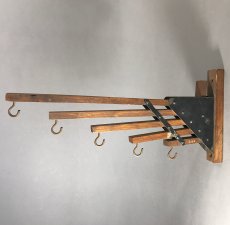 画像5: 1920-30's "Holds more Hanger" Wood＆STEEL Folding Hanger (5)