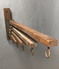 画像3: 1920-30's "Holds more Hanger" Wood＆STEEL Folding Hanger (3)