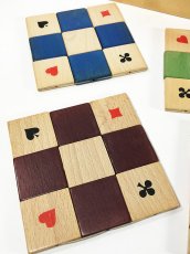 画像2: 1950's “4 colors” Wooden Coasters 【Made in West Germany】 (2)