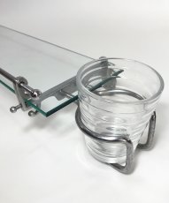 画像8: 1930's【Art Deco】 German Bathroom Glass Shelf w/ Cup holder (8)