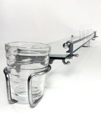 画像1: 1930's【Art Deco】 German Bathroom Glass Shelf w/ Cup holder (1)