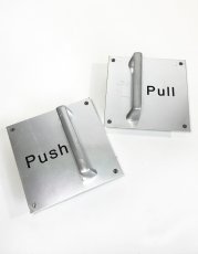 画像1: 1960-70’s Aluminum “Push & Pull” Door Handles  【マイナスネジ付き】 (1)