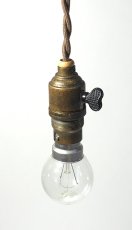 画像2: 1920-30's "Bare bulb" Brass Pendant Lamp【B22】 ♡Heart Shaped Switch♡ (2)