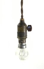 画像2: 1940's "Bare bulb" Brass Pendant Lamp【B22】 (2)
