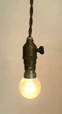 画像3: 1920-30's "Bare bulb" Brass Pendant Lamp【B22】 ♡Heart Shaped Switch♡ (3)