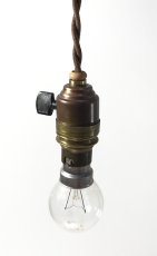 画像1: 1930's "Bare bulb" Brass Pendant Lamp【B22】 (1)