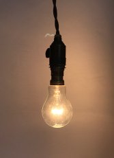 画像4: 1940's "Bare bulb" Brass Pendant Lamp【B22】 (4)