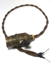画像5: 1920-30's "Bare bulb" Brass Pendant Lamp【B22】 ♡Heart Shaped Switch♡ (5)