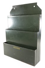 画像1: 1930-40's "ASCO NEW YORK" Wall Mount 3-Slot Steel Rack (1)