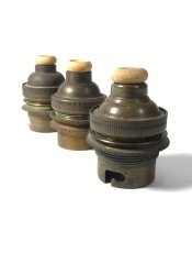 画像1: 1920-30's 3-set Brass Lamp Sockets 【B22】 (1)