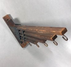 画像4: 1920-30's "Holds more Hanger" Wood＆STEEL Folding Hanger (4)