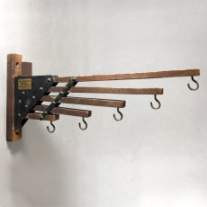 画像1: 1920-30's "Holds more Hanger" Wood＆STEEL Folding Hanger (1)