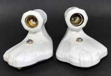 画像9: 1930-40's "PAIR" Art Deco Porcelain Candle Lamp (9)