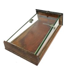 画像11: - Rare - 1910-20's Art-Deco 【Wood & Glass & Metal】 Wall Mount Mail Box with Newspaper Holder (11)