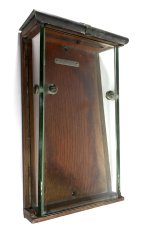 画像2: - Rare - 1910-20's Art-Deco 【Wood & Glass & Metal】 Wall Mount Mail Box with Newspaper Holder (2)