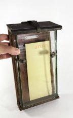 画像5: - Rare - 1910-20's Art-Deco 【Wood & Glass & Metal】 Wall Mount Mail Box with Newspaper Holder (5)