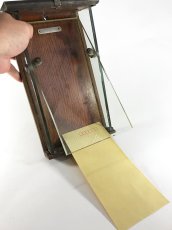 画像7: - Rare - 1910-20's Art-Deco 【Wood & Glass & Metal】 Wall Mount Mail Box with Newspaper Holder (7)
