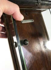 画像6: - Rare - 1910-20's Art-Deco 【Wood & Glass & Metal】 Wall Mount Mail Box with Newspaper Holder (6)