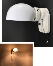 画像1: 1930's Art Deco "Porcelain＆Milk Glass" Bathroom Lamp (1)