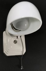 画像8: 1930's Art Deco "Porcelain＆Milk Glass" Bathroom Lamp (8)