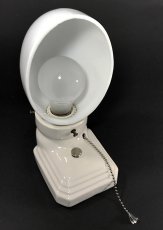 画像7: 1930's Art Deco "Porcelain＆Milk Glass" Bathroom Lamp (7)