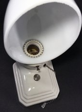 画像9: 1930's Art Deco "Porcelain＆Milk Glass" Bathroom Lamp (9)