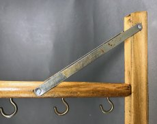 画像4: 1920's  "Wood＆Seel" Wall Mount Folding Hanger Rack (4)