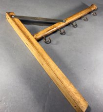 画像2: 1920's  "Wood＆Seel" Wall Mount Folding Hanger Rack (2)