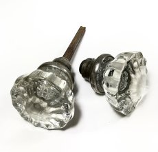 画像1: Antique "Glass" Doorknob  【片方のノブに難あり】 (1)