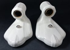 画像4: 1930-40's "PAIR" Art Deco Porcelain Candle Lamp (4)